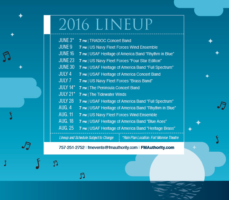 musicbythebayschedule Fort Monroe