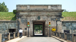 walking to gate entrance